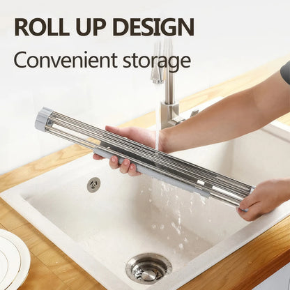 Roll Up Dish Drying Rack over sink