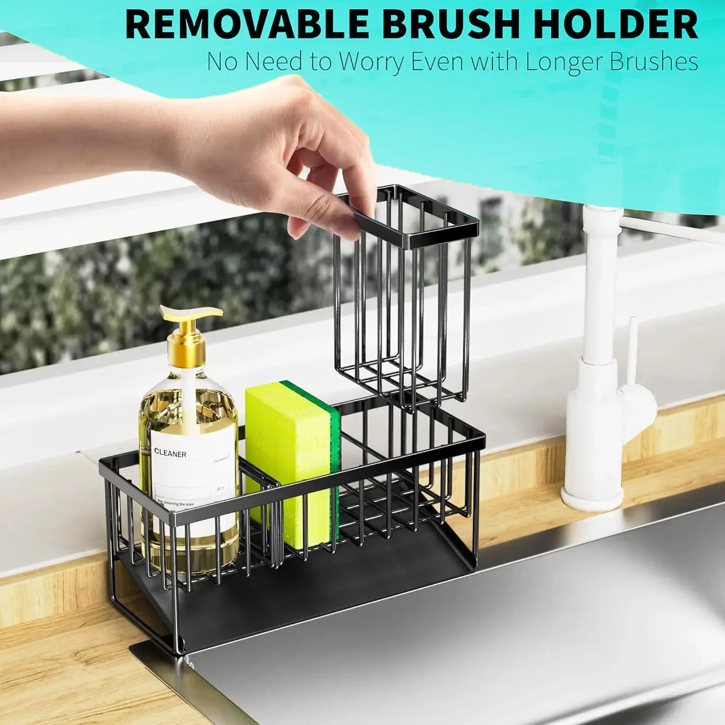 Sink Caddy with High Brush Holder